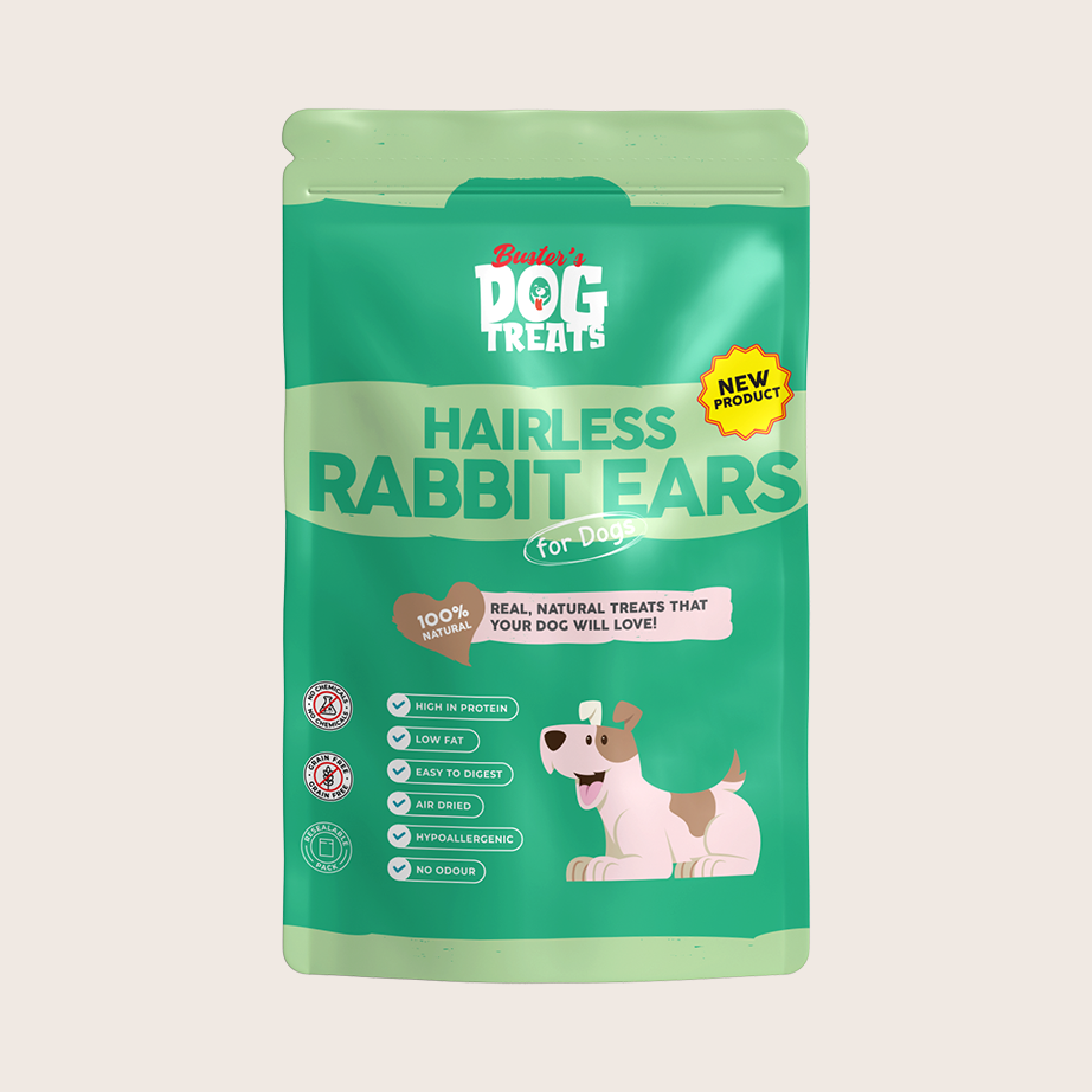 Hairless Rabbit Ears – Buster’s Dog Treats